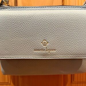 Nanette Lepore sky blue crossbody pebbled texture and a gold-tone hardware NWOT